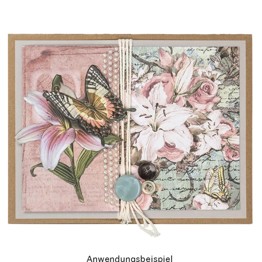 3-D Relief-Sticker, Schmetterlinge & Blumen 5, versch. Größen, selbstklebend