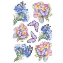 3-D Relief-Sticker, Schmetterlinge & Blumen 2, Design 5, verschiedene Größen, selbstklebend