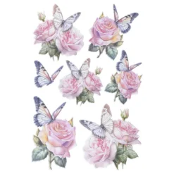 3-D Relief-Sticker, Schmetterlinge & Blumen 2, Design 2, verschiedene Größen, selbstklebend