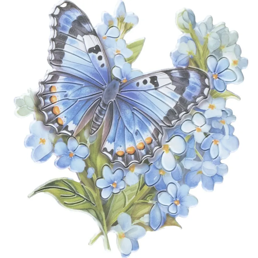 3-D Relief-Sticker, Schmetterlinge & Blumen 2, Design 1, verschiedene Größen, selbstklebend