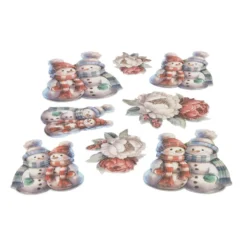 3-D Relief-Sticker, Schneemann-Familie 4, verschiedene Größen, selbstklebend