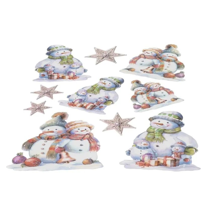 3-D Relief-Sticker, Schneemann-Familie 1, verschiedene Größen, selbstklebend