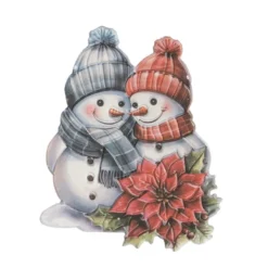 3-D Relief-Sticker, Schneemann-Familie 3, verschiedene Größen, selbstklebend