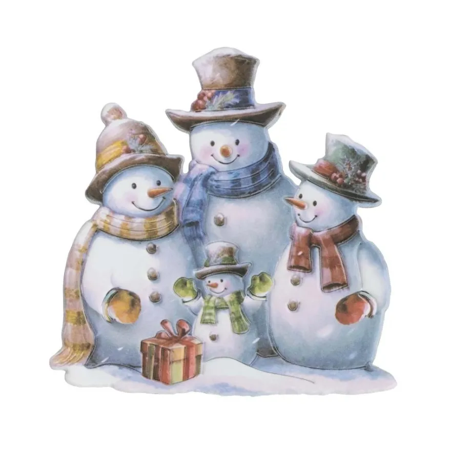 3-D Relief-Sticker, Schneemann-Familie 2, verschiedene Größen, selbstklebend