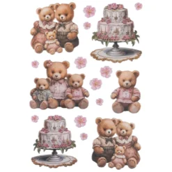 3-D Relief-Sticker, Teddys, verschiedene Größen, selbstklebend