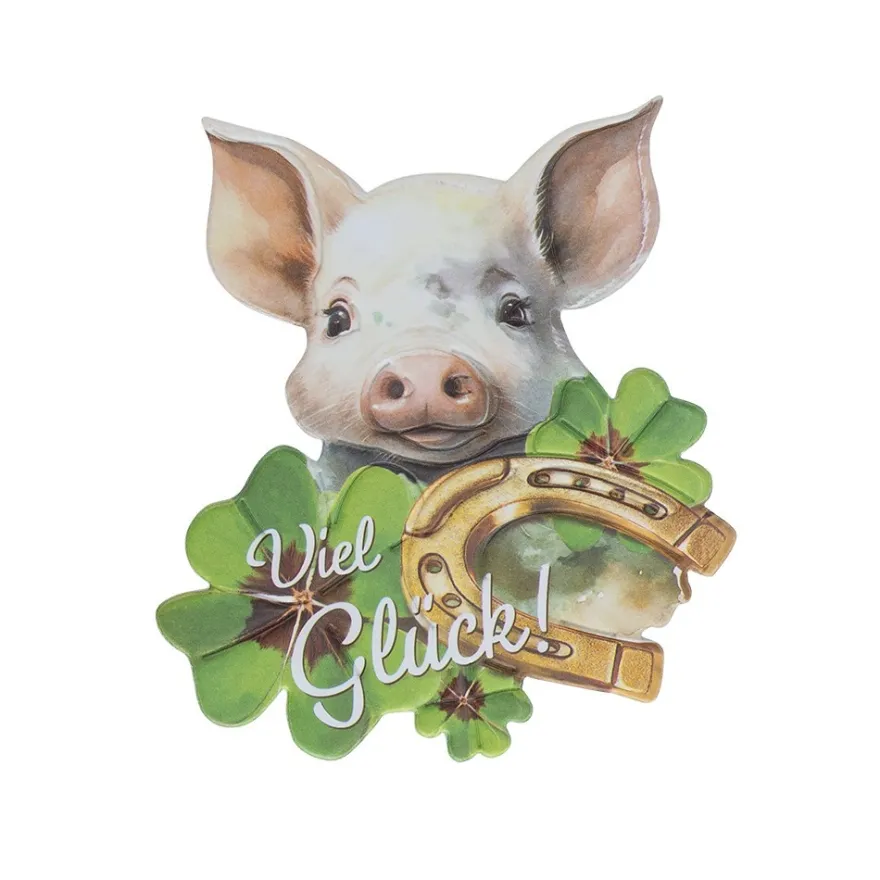 3-D Relief-Sticker, Viel Glück & Wünsche 4, versch. Größen, selbstklebend