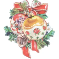 3-D Relief-Sticker, Vintage-Weihnachten 1, verschiedene Größen, selbstklebend