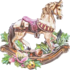 3-D Relief-Sticker, Vintage-Weihnachten 5, verschiedenen Größen, selbstklebend