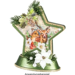 3-D Relief-Sticker, Vintage-Weihnachten 5, verschiedenen Größen, selbstklebend
