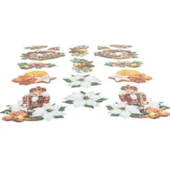 3-D Relief-Sticker, Vintage-Weihnachten 5, verschiedenen Größen, selbstklebend