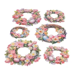 3-D Relief-Sticker, Weidenkranz mit Blüten & Eiern, versch. Größen, selbstklebend