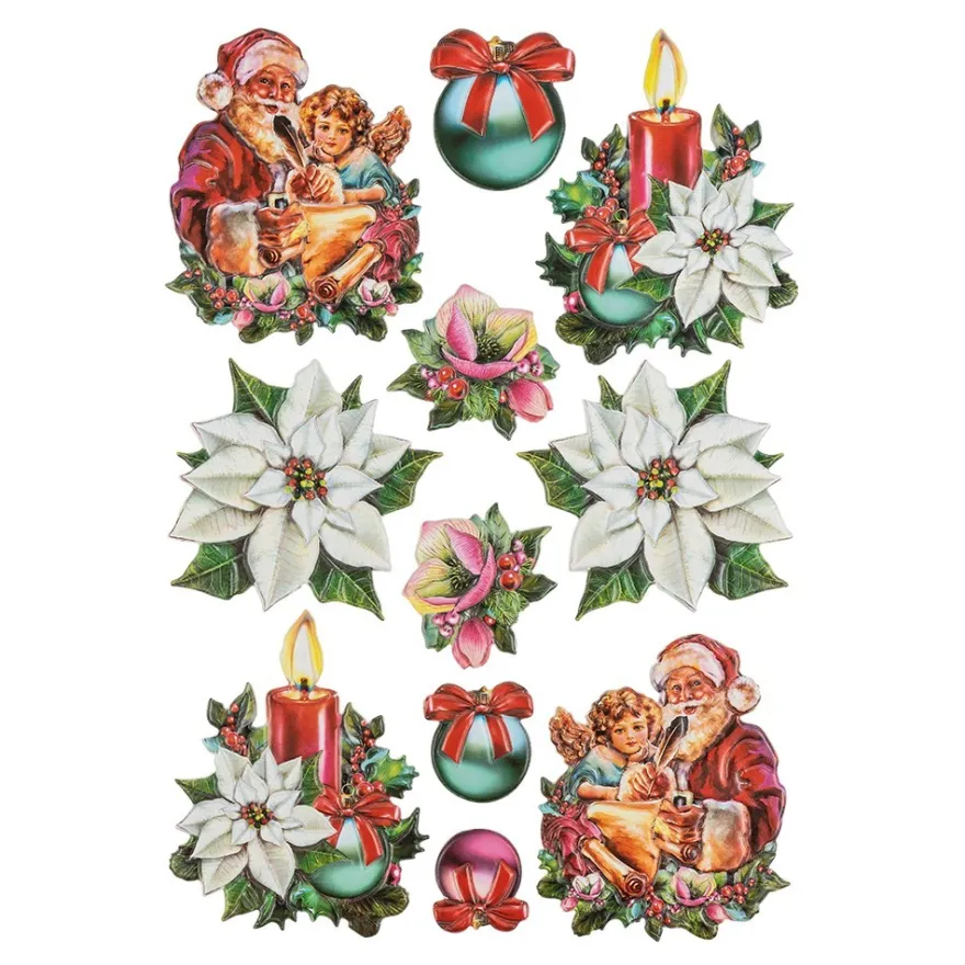 3-D Relief-Sticker, Weihnachten nostalgisch 2, Design 2, verschiedene Größen, selbstklebend