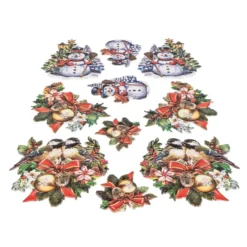 3-D Relief-Sticker, Weihnachten nostalgisch 2, Design 1, verschiedene Größen, selbstklebend