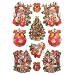 3-D Relief-Sticker, Weihnachten nostalgisch 2, Design 4, verschiedene Größen, selbstklebend
