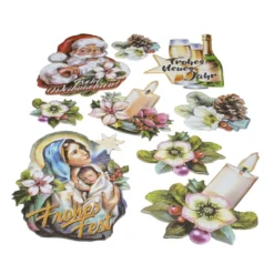 3-D Relief-Sticker, Weihnachten & Silvester, versch. Größen, selbstklebend
