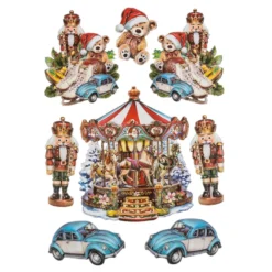 3-D Relief-Sticker, Weihnachten nostalgisch 2, Design 5, verschiedene Größen, selbstklebend