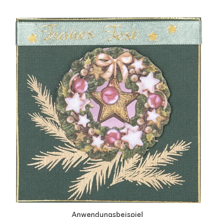 3-D Relief-Sticker, Weihnachtliche Kränze 1, versch. Größen, selbstklebend