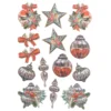 3-D Relief-Sticker, Weihnachts-Baumschmuck 1, verschiedene Größen, selbstklebend
