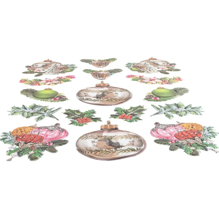 3-D Relief-Sticker, Weihnachts-Baumschmuck 2, verschiedene Größen, selbstklebend
