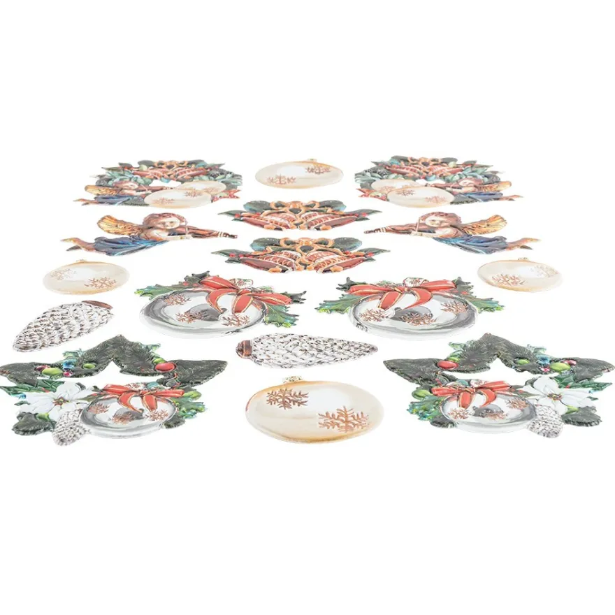 3-D Relief-Sticker, Weihnachts-Baumschmuck 4, verschiedene Größen, selbstklebend