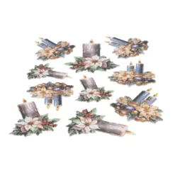 3-D Relief-Sticker, Weihnachtskerzen 5, verschiedene Größen, selbstklebend