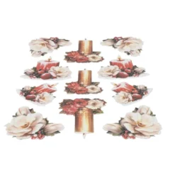 3-D Relief-Sticker, Weihnachtskerzen 4, verschiedene Größen, selbstklebend