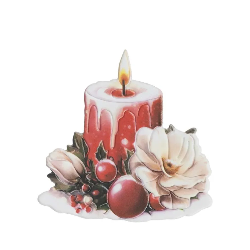3-D Relief-Sticker, Weihnachtskerzen 4, verschiedene Größen, selbstklebend