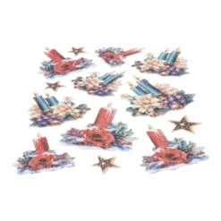 3-D Relief-Sticker, Weihnachtskerzen 3, verschiedene Größen, selbstklebend