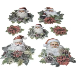 3-D Relief-Sticker, Weihnachtsmänner, versch. Größen, selbstklebend