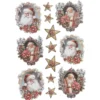 3-D Relief-Sticker, Weihnachtsmänner 5, verschiedene Größen, selbstklebend