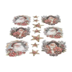 3-D Relief-Sticker, Weihnachtsmänner 5, verschiedene Größen, selbstklebend
