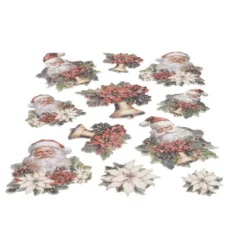 3-D Relief-Sticker, Weihnachtsmänner 2, verschiedene Größen, selbstklebend