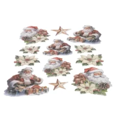 3-D Relief-Sticker, Weihnachtsmänner 3, verschiedene Größen, selbstklebend