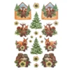 3-D Relief-Sticker, Weihnachtspost 5, verschiedene Größen, selbstklebend