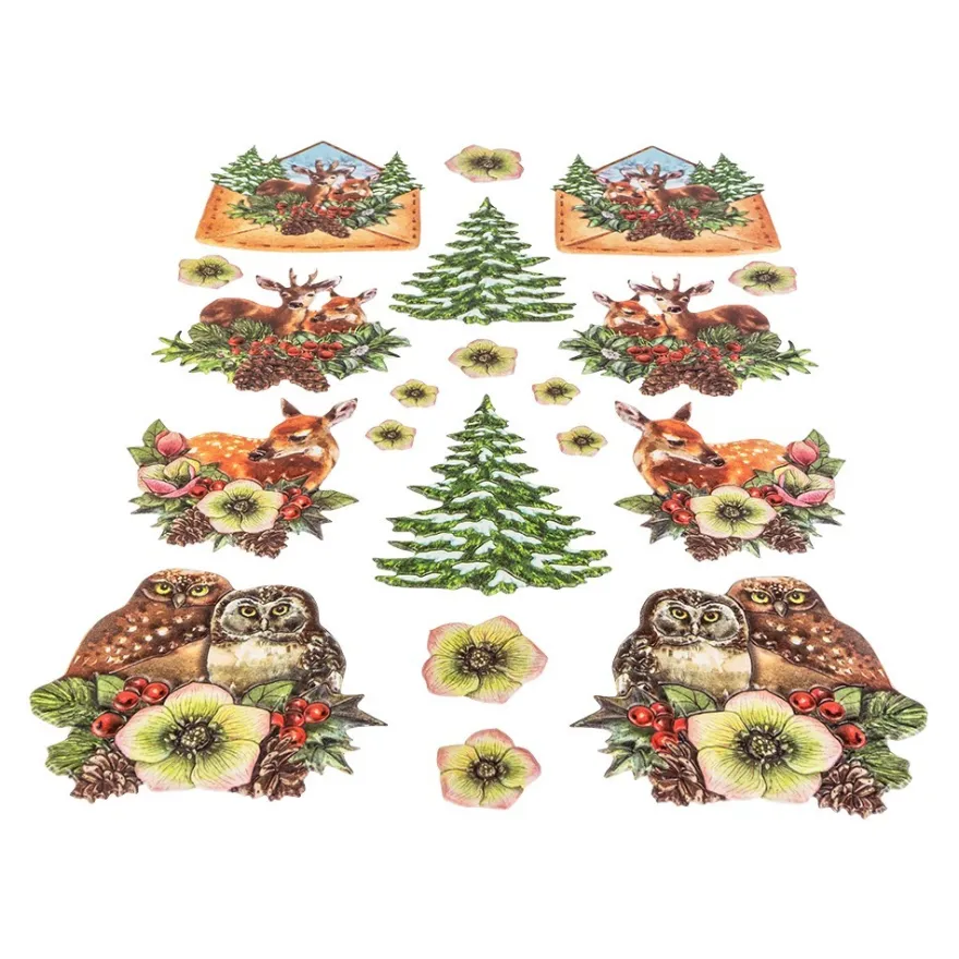 3-D Relief-Sticker, Weihnachtspost 5, verschiedene Größen, selbstklebend