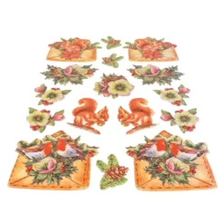 3-D Relief-Sticker, Weihnachtspost 4, verschiedene Größen, selbstklebend