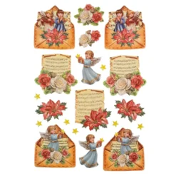 3-D Relief-Sticker, Weihnachtspost 3, verschiedene Größen, selbstklebend