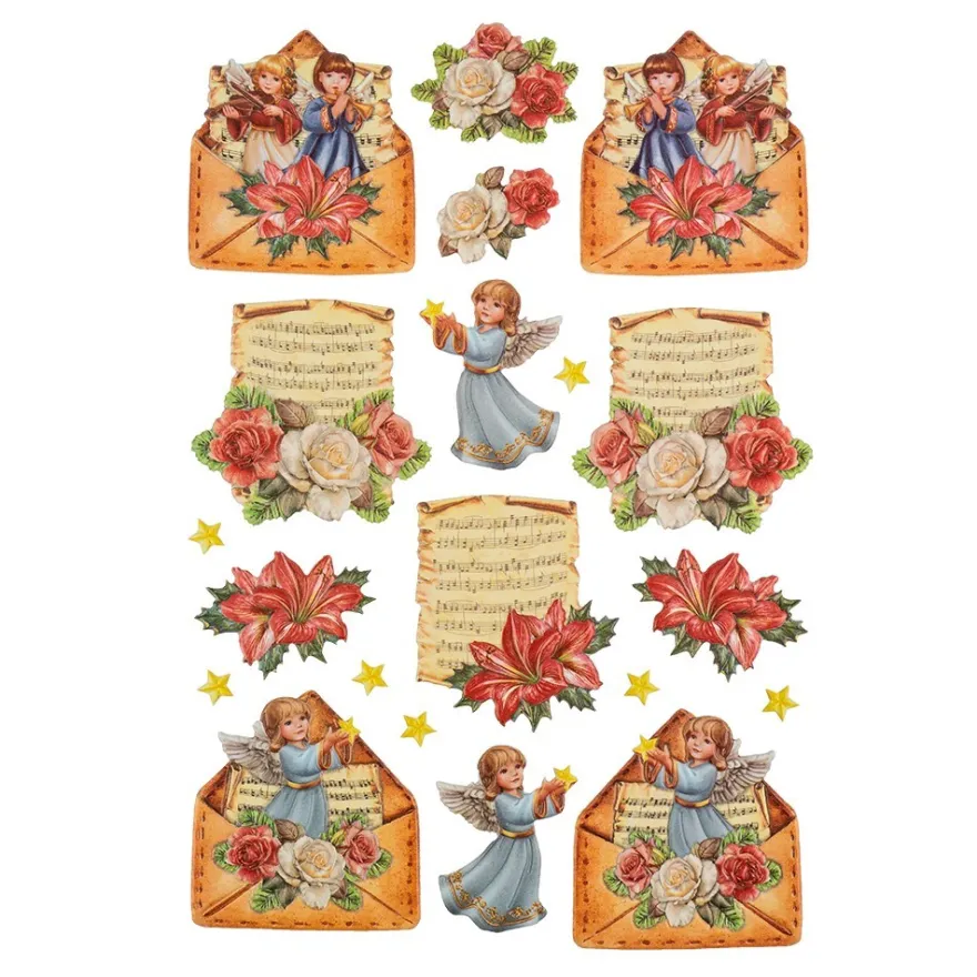 3-D Relief-Sticker, Weihnachtspost 3, verschiedene Größen, selbstklebend