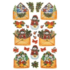 3-D Relief-Sticker, Weihnachtspost 2, verschiedene Größen, selbstklebend