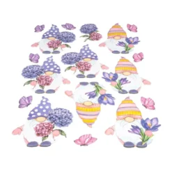 3-D Relief-Sticker, Wichtel im Frühling 3, verschiedene Größen, selbstklebend