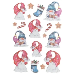 3-D Relief-Sticker, Wichtel 4, verschiedene Größen, selbstklebend