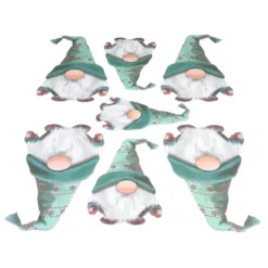 3-D Relief-Sticker, Winter-Wichtel in Petrol, verschiedene Größen, selbstklebend