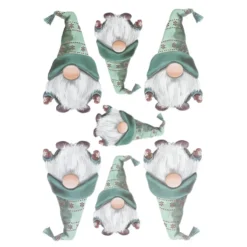 3-D Relief-Sticker, Winter-Wichtel in Petrol, verschiedene Größen, selbstklebend