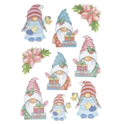 3-D Relief-Sticker, Winterwichtel 2, Design 2, verschiedene Größen, selbstklebend