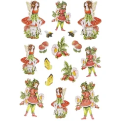 3-D Relief-Sticker, Zauberhafte Elfen 2, 21cm x 30cm, verschiedene Größen, selbstklebend