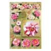 3-D Stickerbogen, Buschrosen, rosé, 12,5 x 18,5 cm