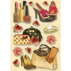 3-D Stickerbogen, Fashion 03, 12,5 x 18,5 cm