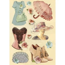 3-D Stickerbogen, Fashion 04, 12,5 x 18,5 cm