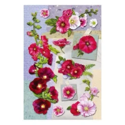 3-D Stickerbogen, Hibiskus, 12,5 x 18,5 cm