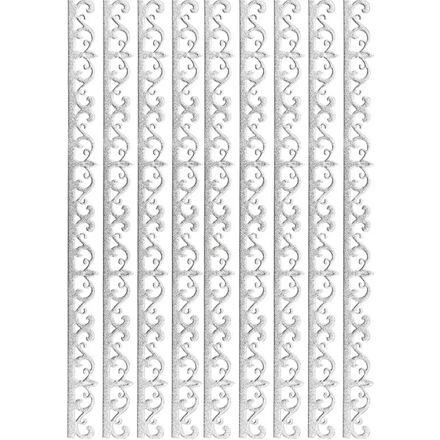 3-D Sticker-Bordüren, Deluxe Ornament 2, selbstklebend, silber